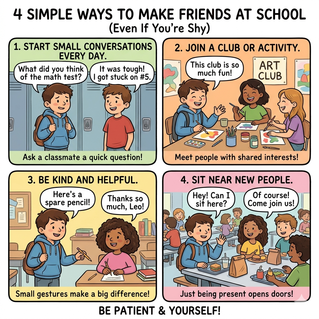 easy ways to make friends in school social tips