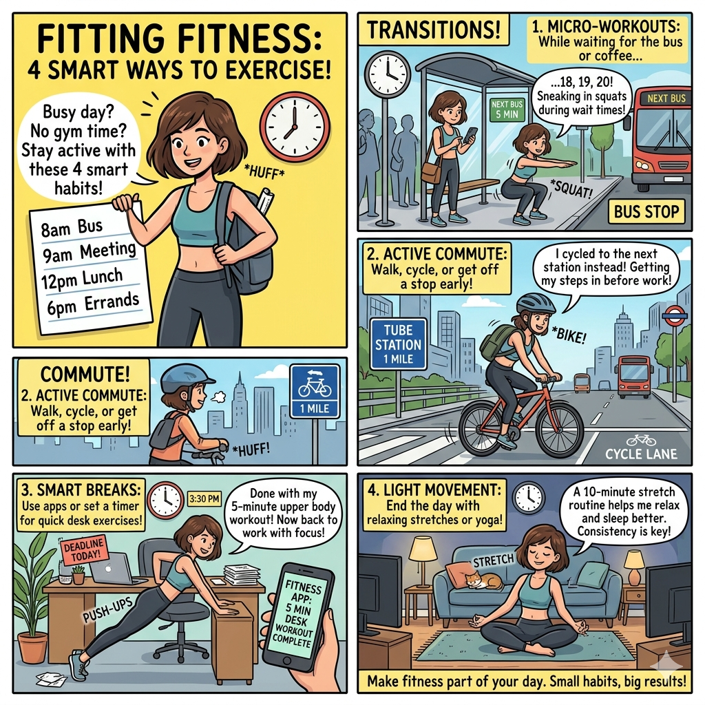 Fitting Fitness into a Busy Life: 4 Smart Ways to Exercise in Your Spare Time how to exercise with a busy schedule
