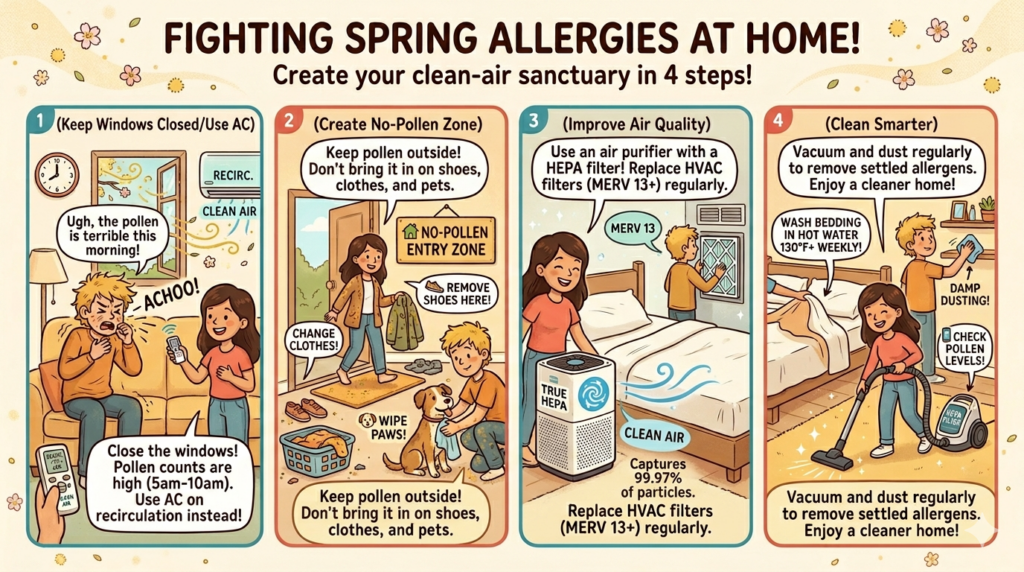 reduce pollen exposure at home