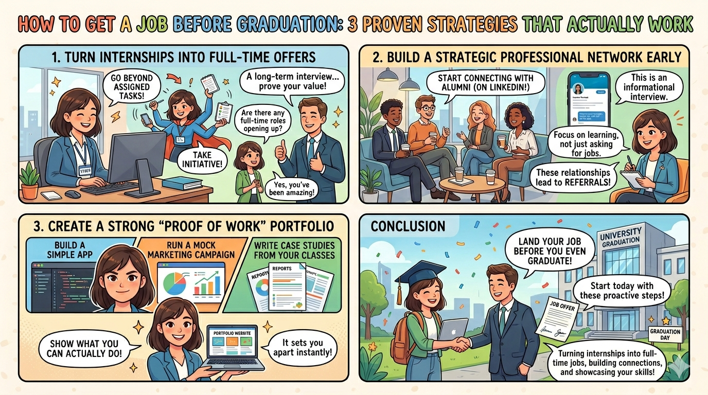 How to Get a Job Before Graduation: 3 Proven Strategies That Actually Work get job before graduation strategies