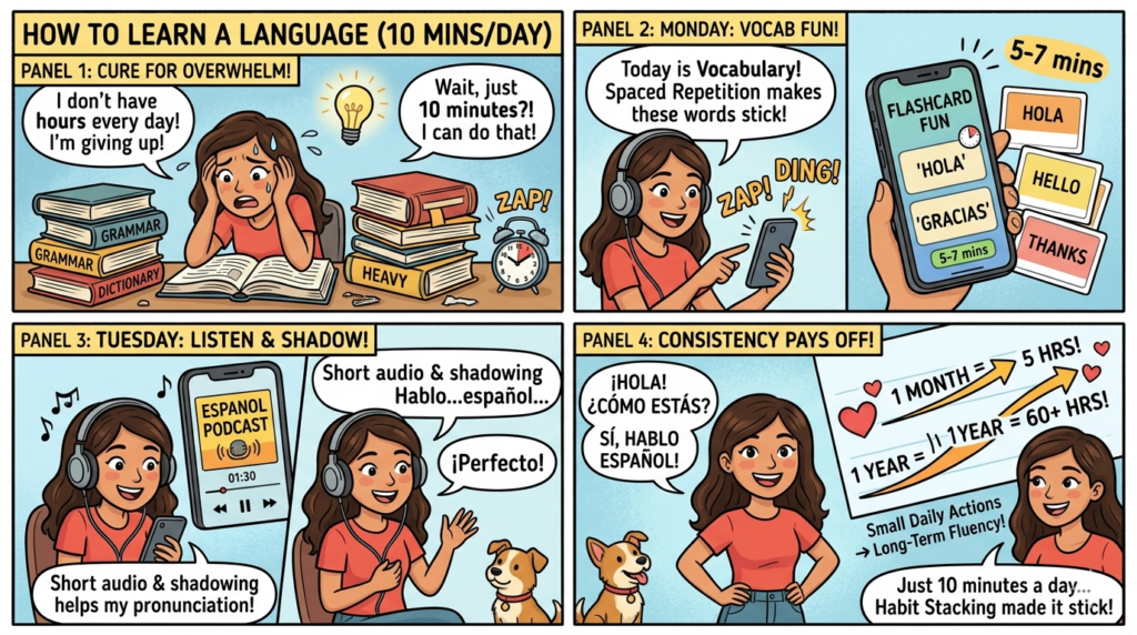 How to Learn a Foreign Language in 10 Minutes a Day (Proven, Realistic Method) learn a foreign language