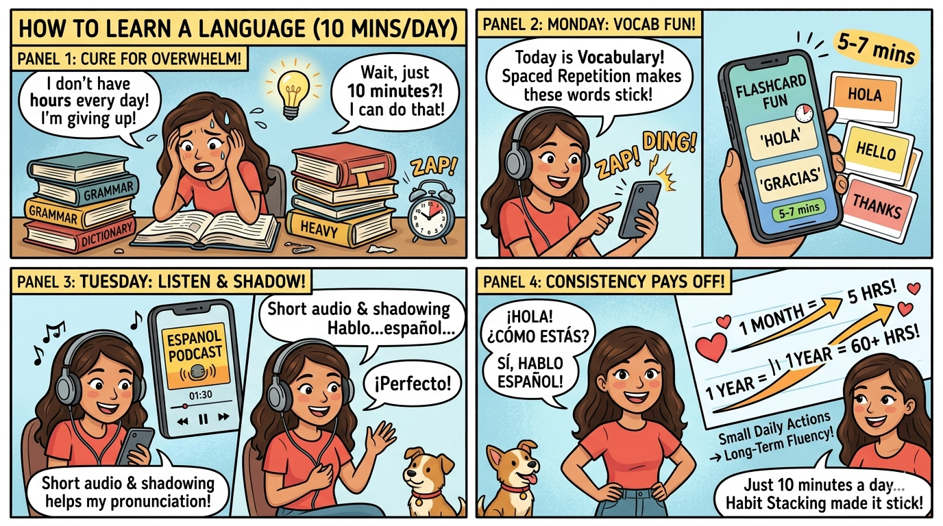 How to Learn a Foreign Language in 10 Minutes a Day (Proven, Realistic Method) learn a foreign language